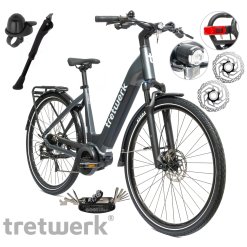 Rower Elektryczny Damski Miejski 28" SHIMANO 250 W LCD Hydraulika Aluminium