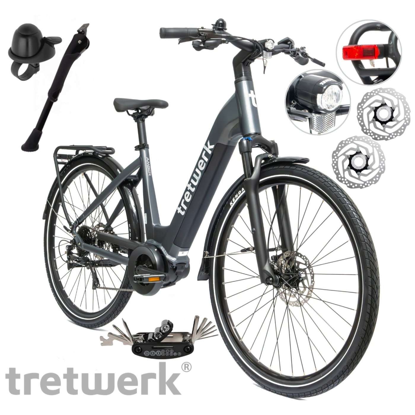 Rower Elektryczny Damski Miejski 28" SHIMANO 250 W LCD Hydraulika Aluminium