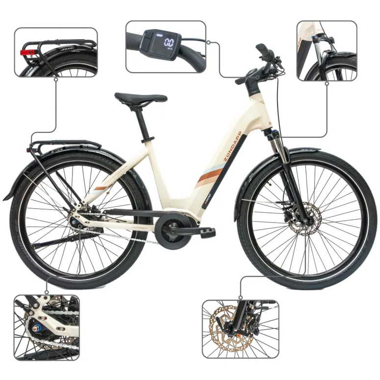 Rower Elektryczny Damski Miejski 27,5" SHIMANO Nexus LCD Aplikacja 250 W