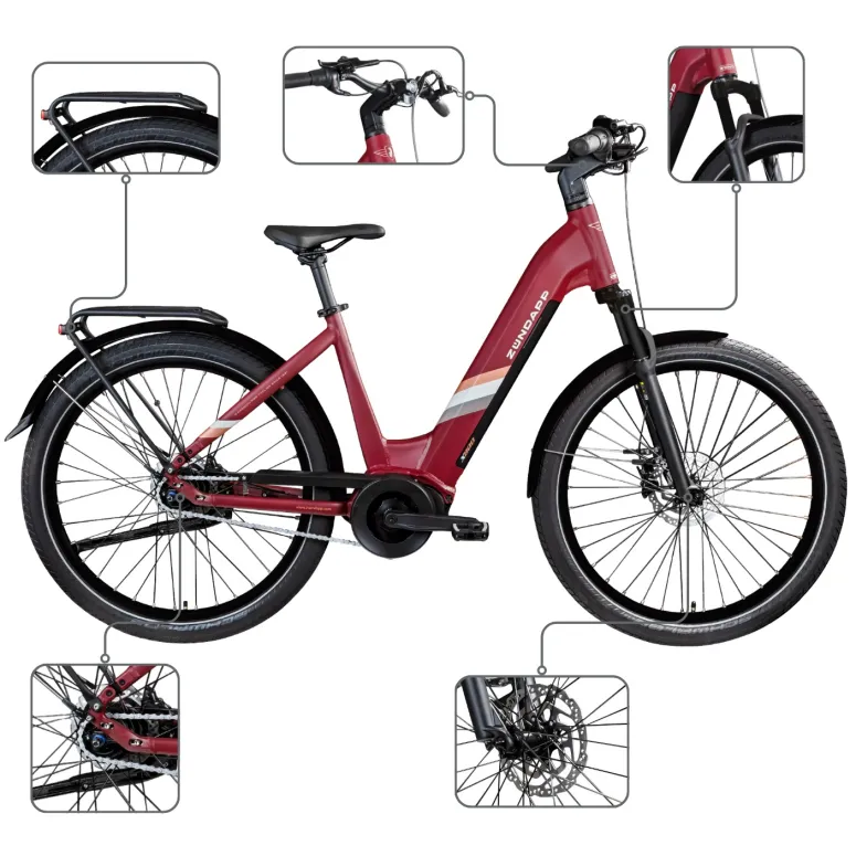 Rower Elektryczny Damski Miejski 27,5 SHIMANO Nexus LCD Aplikacja 2025 250W