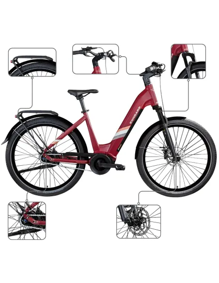 Rower Elektryczny Damski Miejski 27,5 SHIMANO Nexus LCD Aplikacja 2025 250W