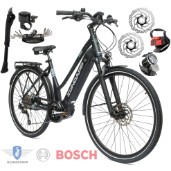 Rower Elektryczny Damski Trekkingowy 28" SHIMANO BOSCH 250 W LCD Hydraulika