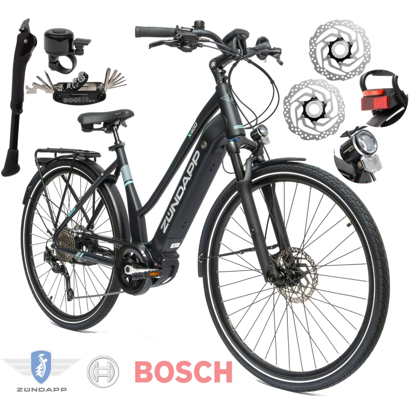 Rower Elektryczny Damski Trekkingowy 28" SHIMANO BOSCH 250 W LCD Hydraulika