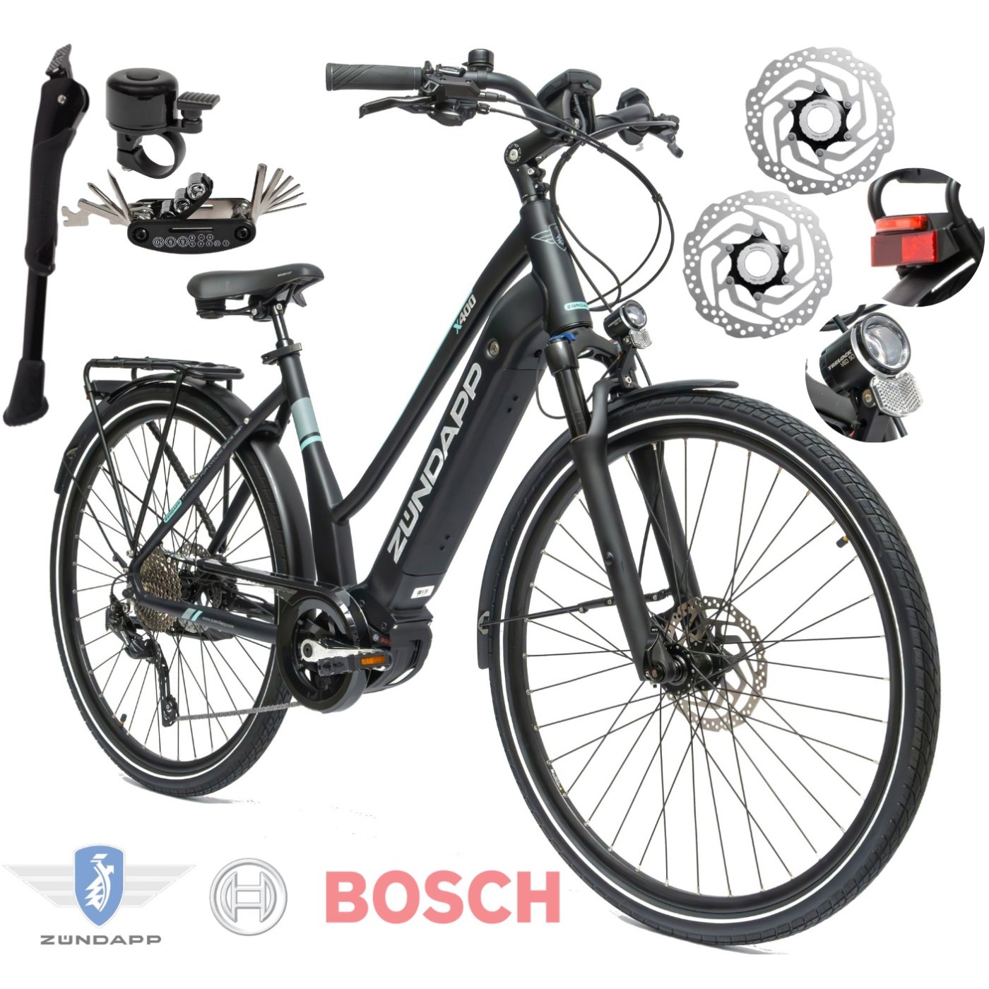 Rower Elektryczny Damski Trekkingowy 28" SHIMANO BOSCH 250 W LCD Hydraulika