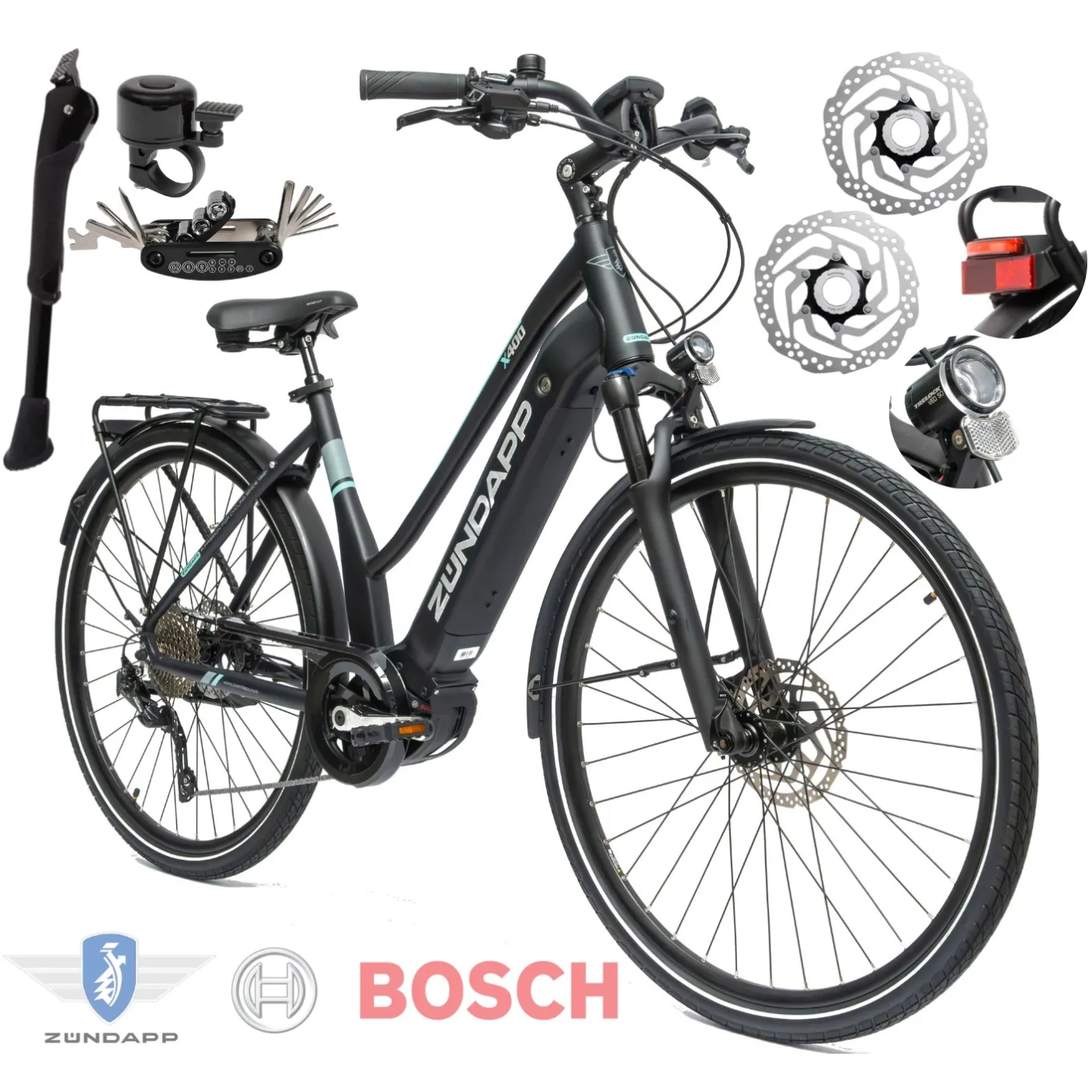 Rower Elektryczny Damski Trekkingowy 28" SHIMANO BOSCH 250 W LCD Hydraulika