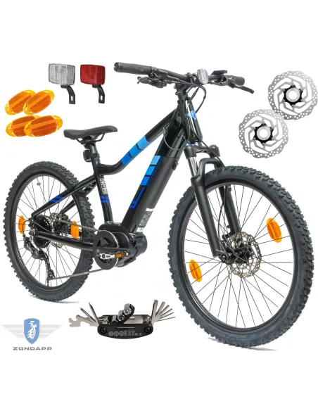 Rower Elektryczny Dziecięcy Górski 24" Junior MTB 250W SHIMANO LCD Tarcze