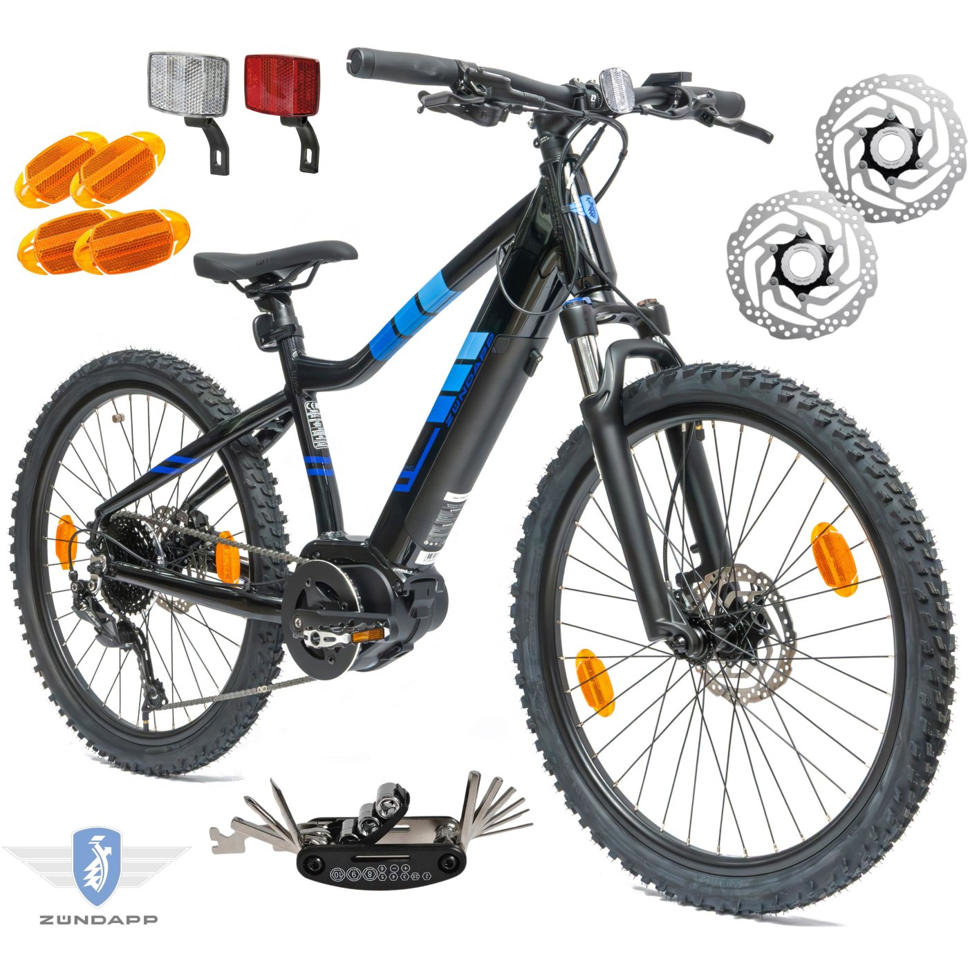 Rower Elektryczny Dziecięcy Górski 24" Junior MTB 250W SHIMANO LCD Tarcze