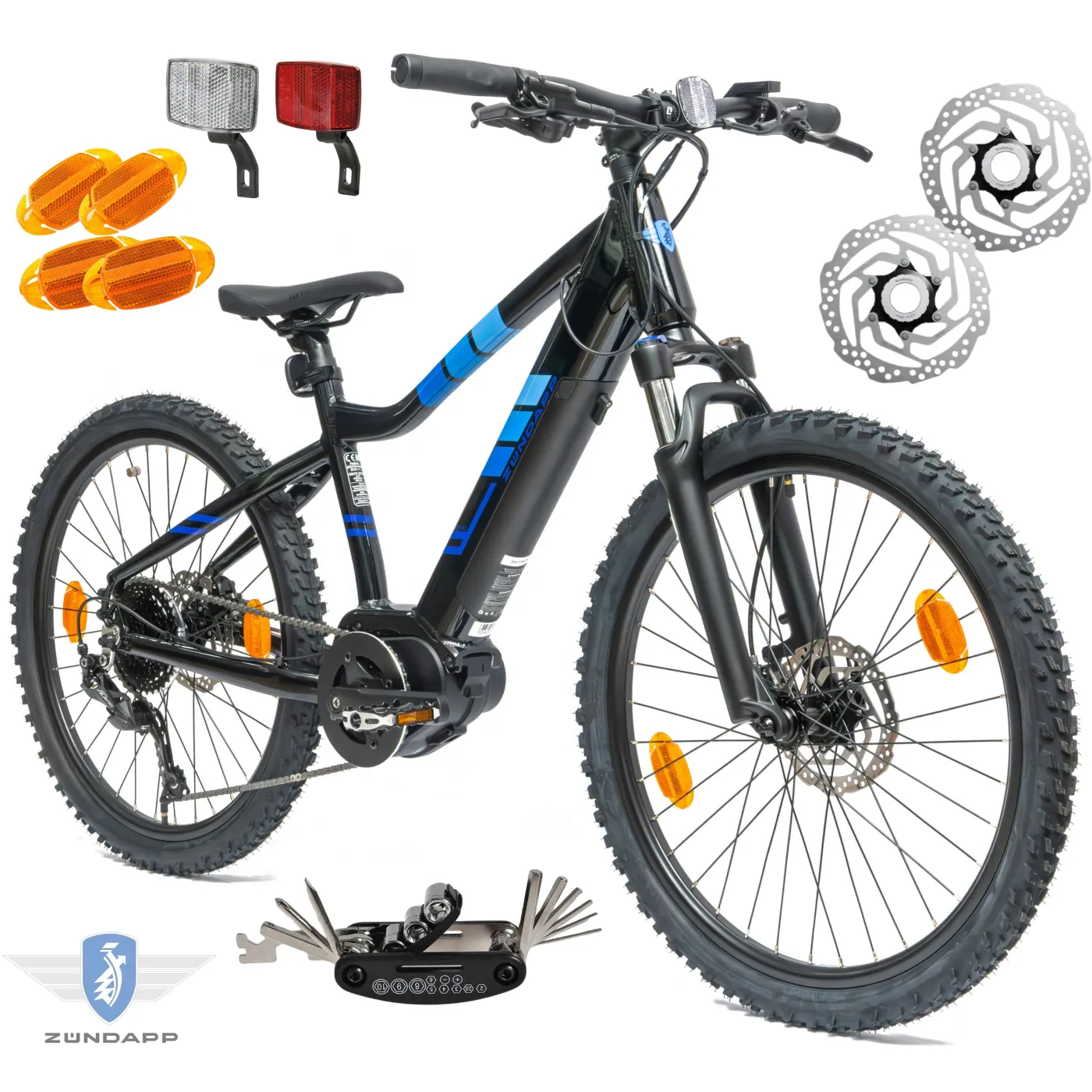 Rower Elektryczny Dziecięcy Górski 24" Junior MTB 250W SHIMANO LCD Tarcze