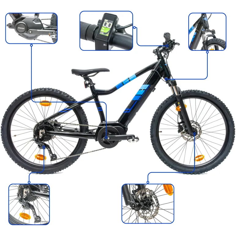 Rower Elektryczny Dziecięcy Górski 24" Junior MTB 250W SHIMANO LCD Tarcze