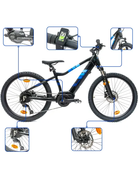 Rower Elektryczny Dziecięcy Górski 24" Junior MTB 250W SHIMANO LCD Tarcze