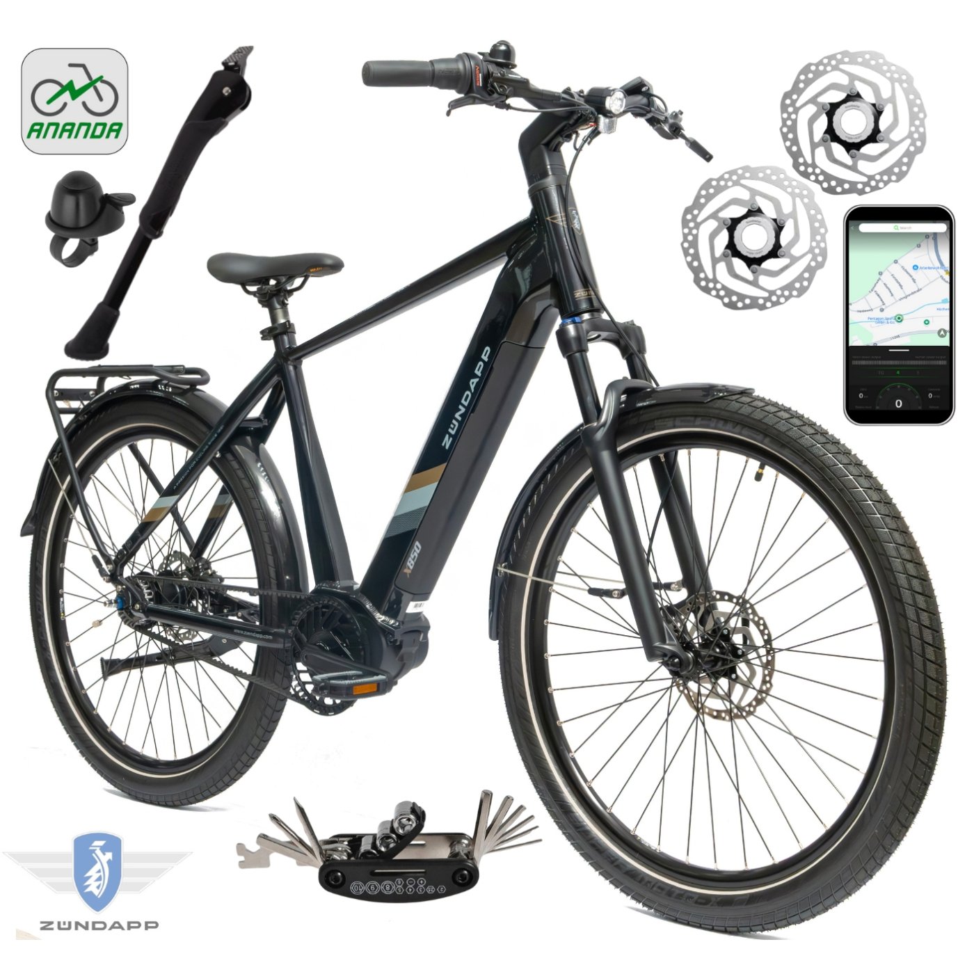 Rower Elektryczny Męski Miejski 27,5" SHIMANO Nexus Aplikacja 2025 LCD 250W
