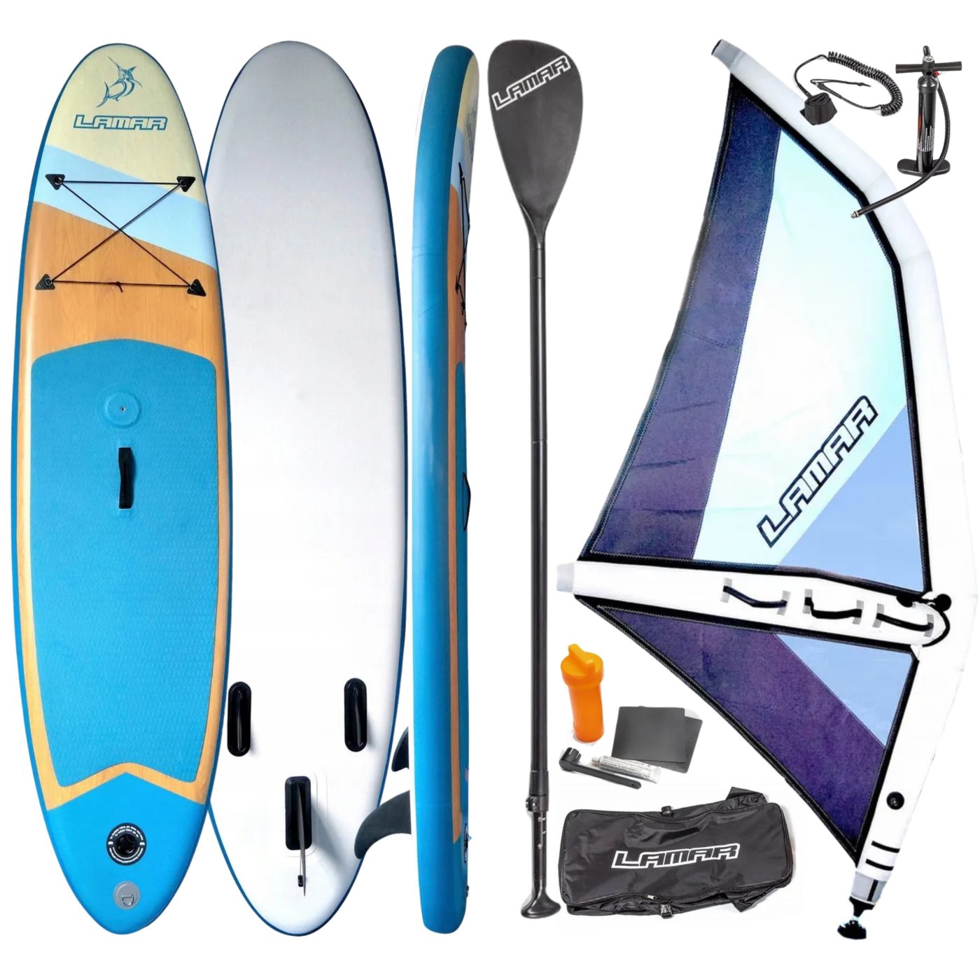 Deska SUP do Pływania Dmuchana Żagiel Wiosło Pompka Lamar 290 Windsurfing