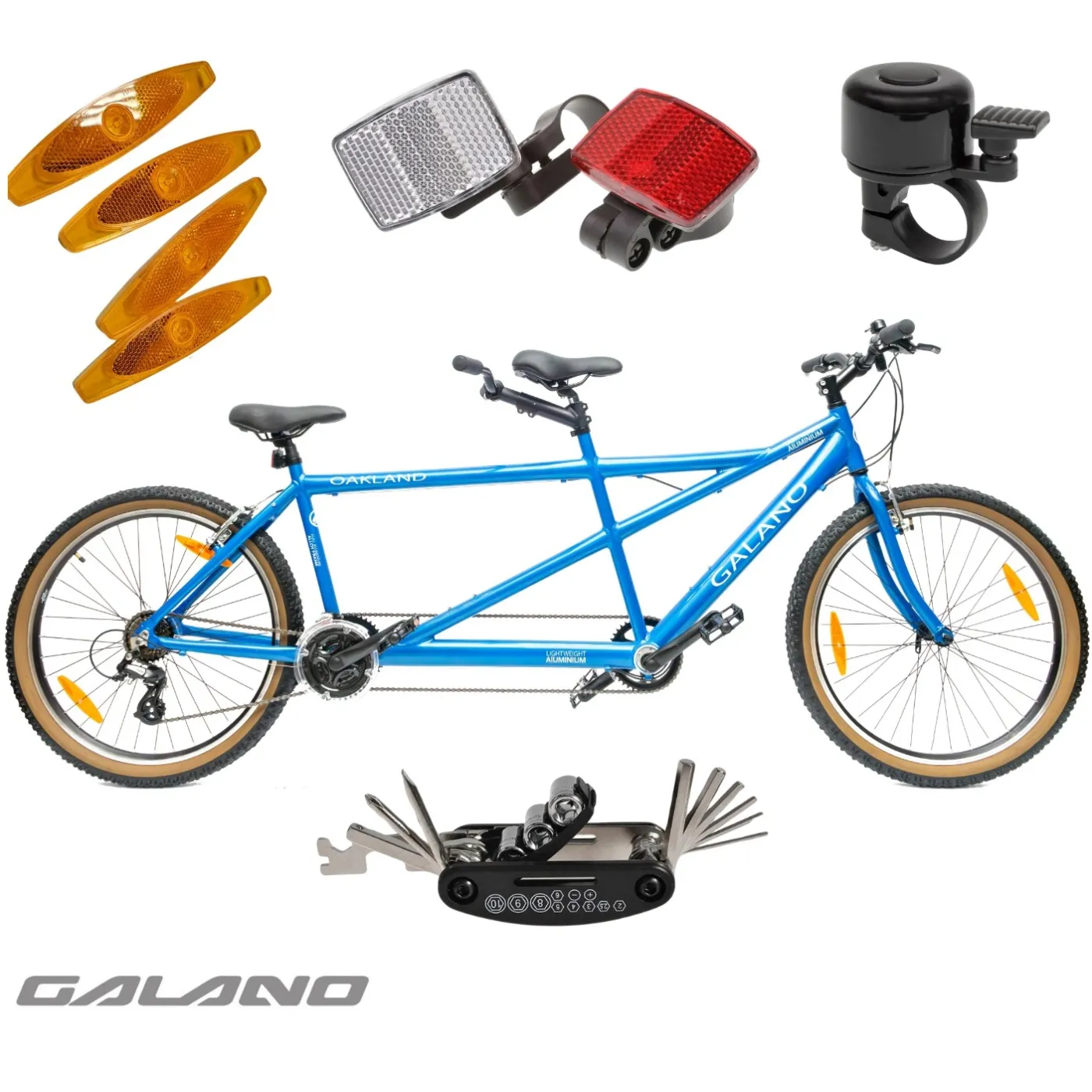 Rower Tandem Damski Męski Miejski Trekkingowy 26" SHIMANO Aluminium Dzwonek