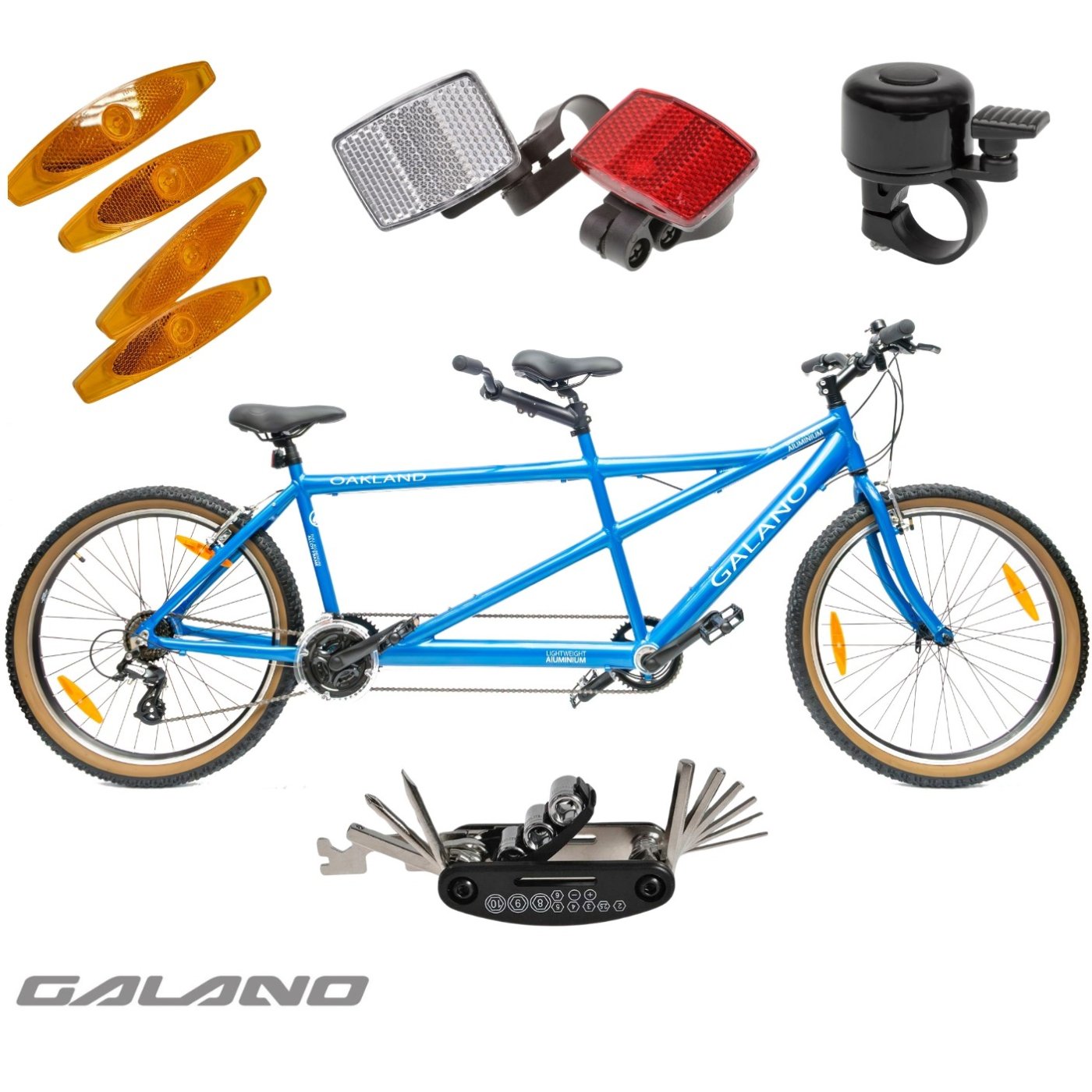Rower Tandem Damski Męski Miejski Trekkingowy 26" SHIMANO Aluminium Dzwonek
