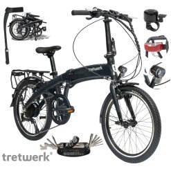 Rower Elektryczny Damski Męski Składany 20" SHIMANO LCD Składak 250 W Alu