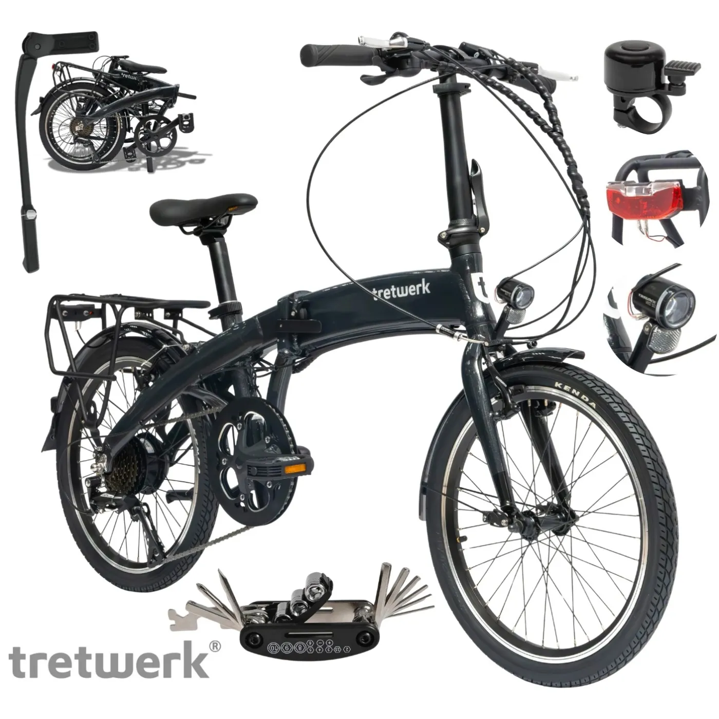 Rower Elektryczny Damski Męski Składany 20" SHIMANO LCD Składak 250 W Alu