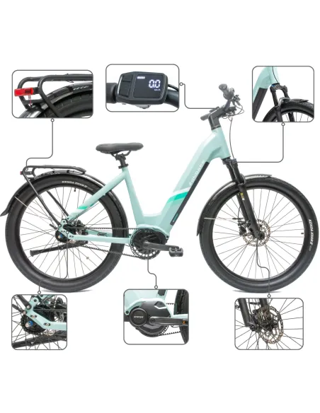 Rower Elektryczny Damski Trekkingowy 27,5 SHIMANO Nexus LCD Hydraulika 250W