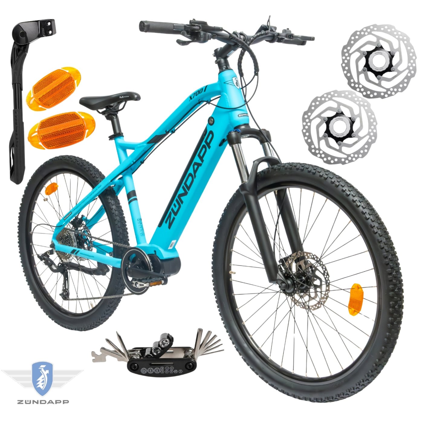 Rower Elektryczny Męski Damski Górski 27,5" SHIMANO 250 W MTB LCD Alu Amory