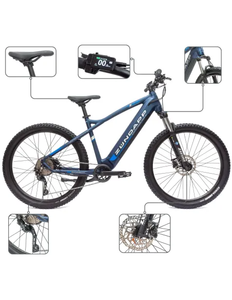 Rower Elektryczny Męski Damski Górski 27,5 MTB Deore LCD Aplikacja NFC 2025