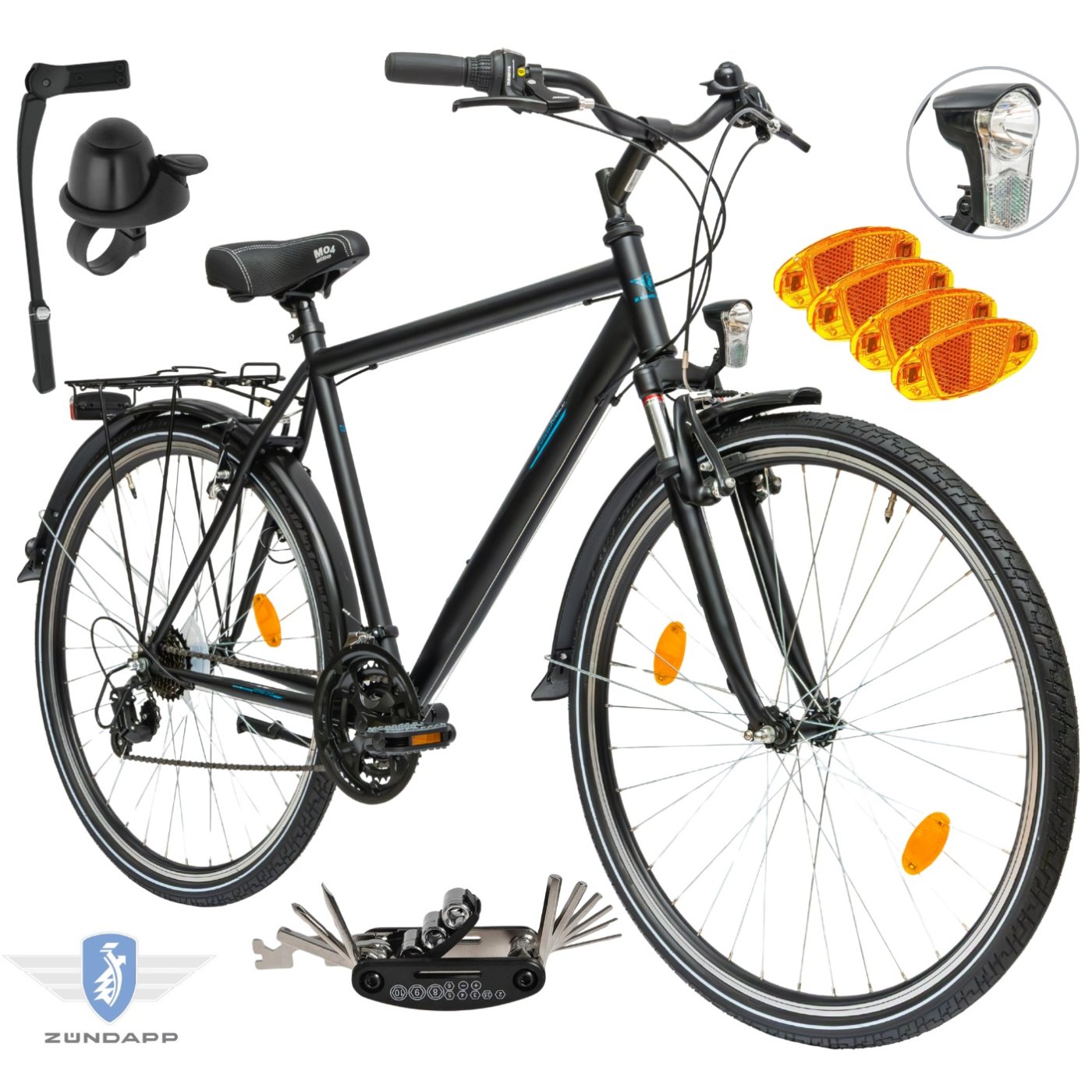 Rower Męski Trekkingowy 28" SHIMANO Błotniki Bagażnik Światła Dynamo Stopka