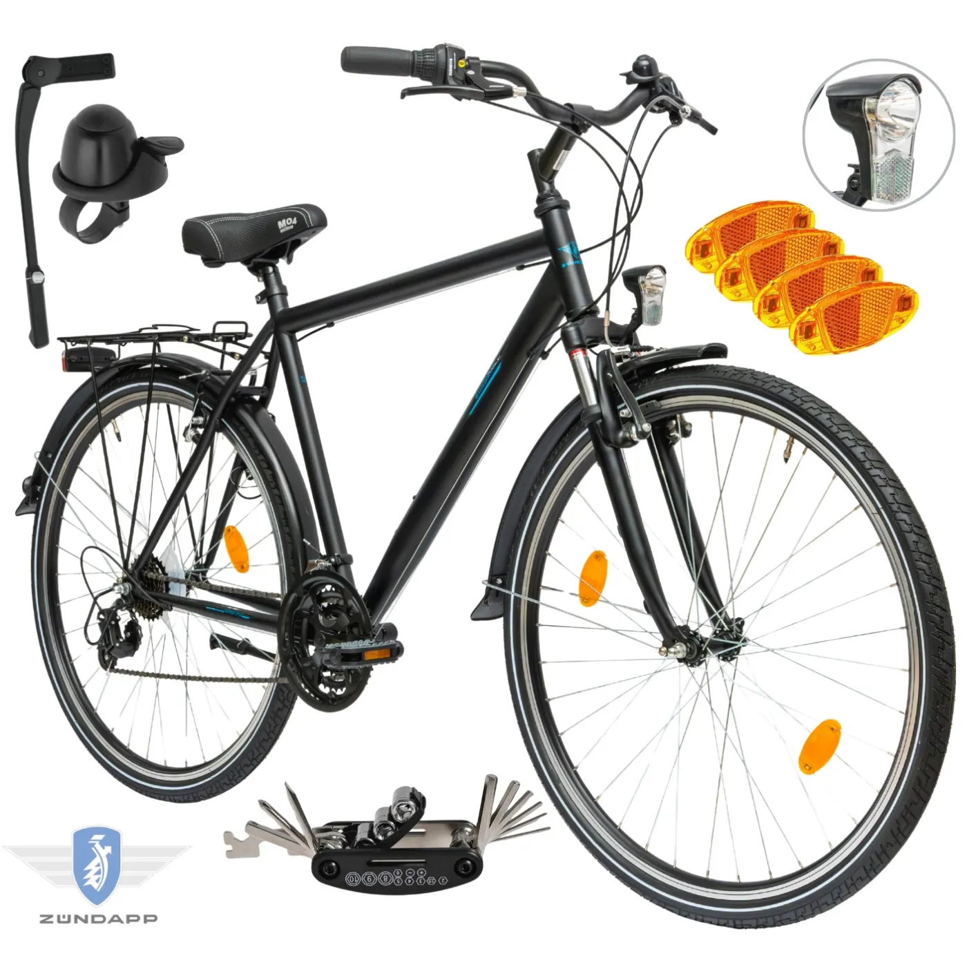 Rower Męski Trekkingowy 28" SHIMANO Błotniki Bagażnik Światła Dynamo Stopka