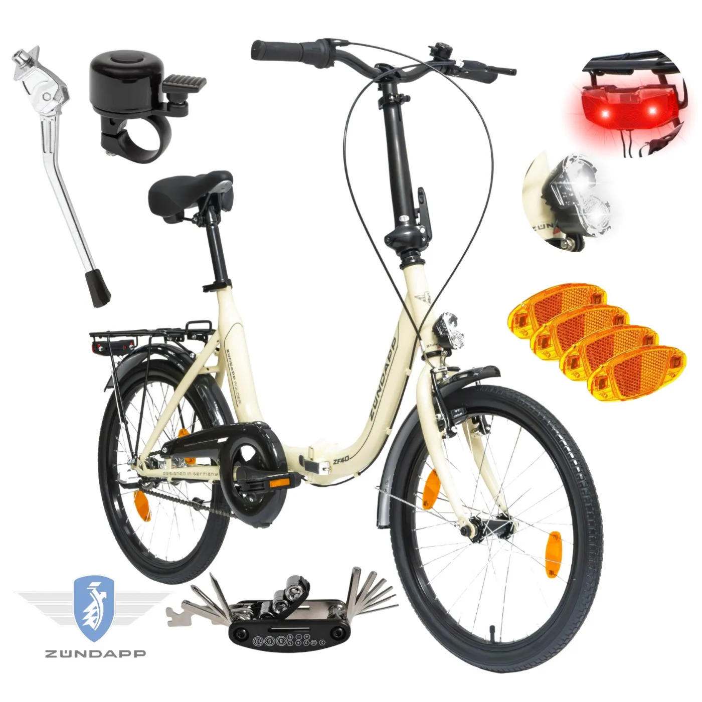 Rower Męski Damski Składany 20" SHIMANO Nexus Składak Bagażnik Światła