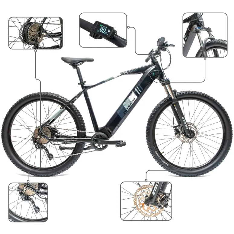 Rower Elektryczny Męski Damski Górski 27,5" MTB SHIMANO Deore LCD Aplikacja