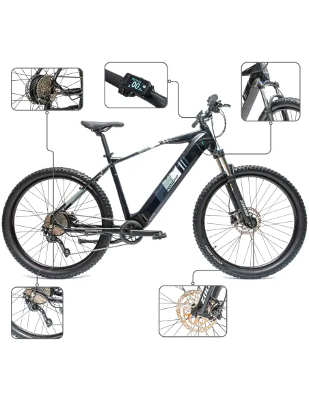 Rower Elektryczny Męski Damski Górski 27,5" MTB SHIMANO Deore LCD Aplikacja