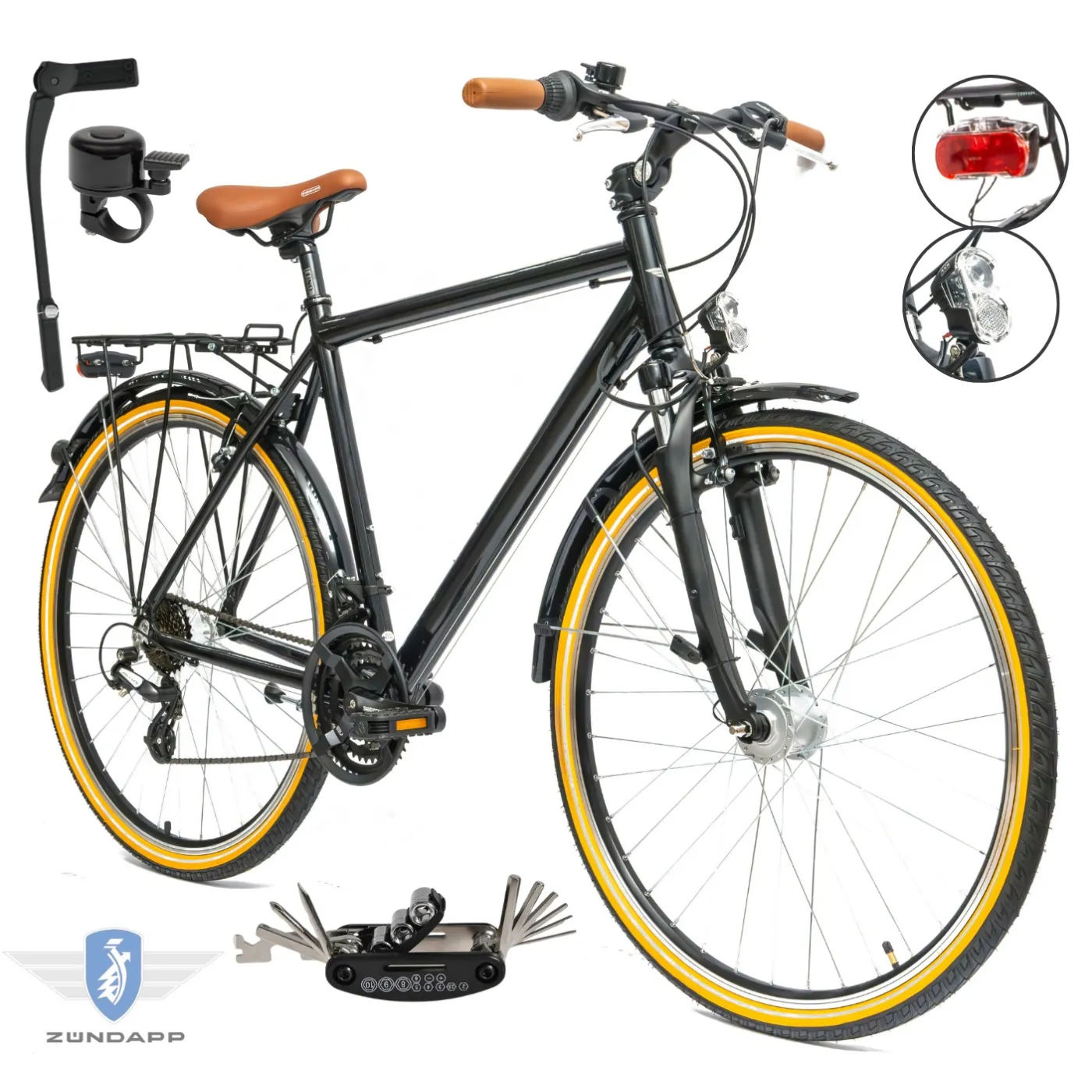 Rower Męski Trekkingowy 28" SHIMANO Alu Amory Oświetlenie Dynamo Bagażnik