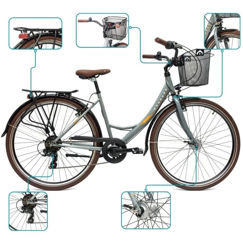 Rower Damski Miejski 28" SHIMANO Oświetlenie Dynamo Koszyk Bagażnik Stopka