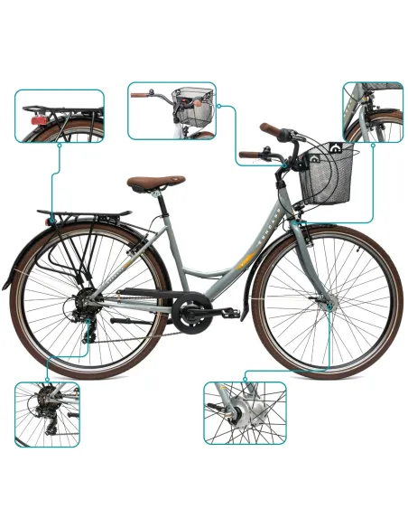 Rower Damski Miejski 28" SHIMANO Oświetlenie Dynamo Koszyk Bagażnik Stopka