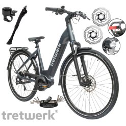 Rower Elektryczny Damski Miejski 28" SHIMANO Hydraulika 250 W LCD Bagażnik