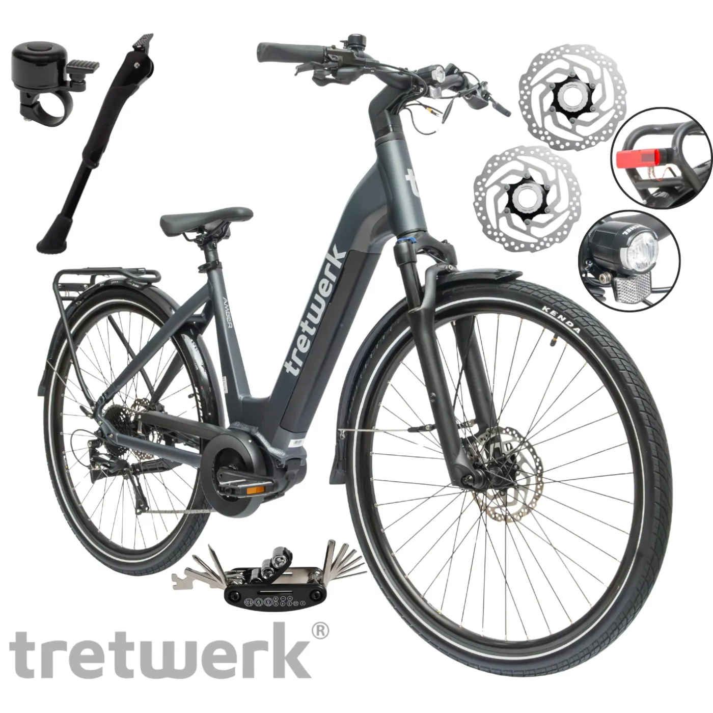 Rower Elektryczny Damski Miejski 28" SHIMANO Hydraulika 250 W LCD Bagażnik