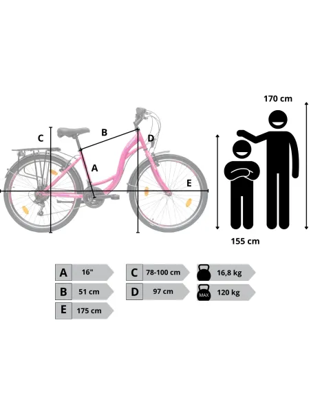 Rower Damski Miejski 26" Dziewczęcy SHIMANO Bagażnik Oświetlenie Stopka