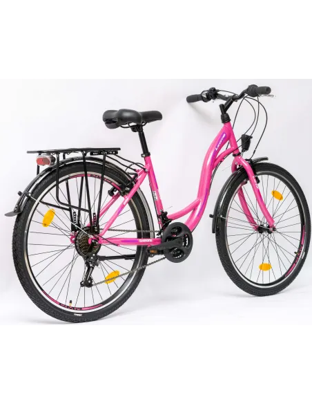 Rower Damski Miejski 26" Dziewczęcy SHIMANO Bagażnik Oświetlenie Stopka