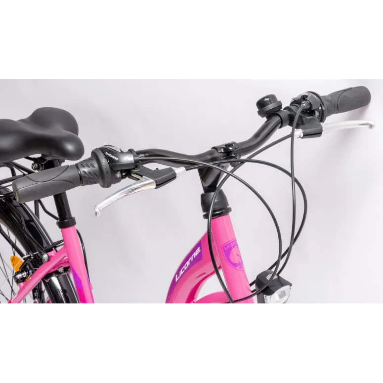 Rower Damski Miejski 26" Dziewczęcy SHIMANO Bagażnik Oświetlenie Stopka