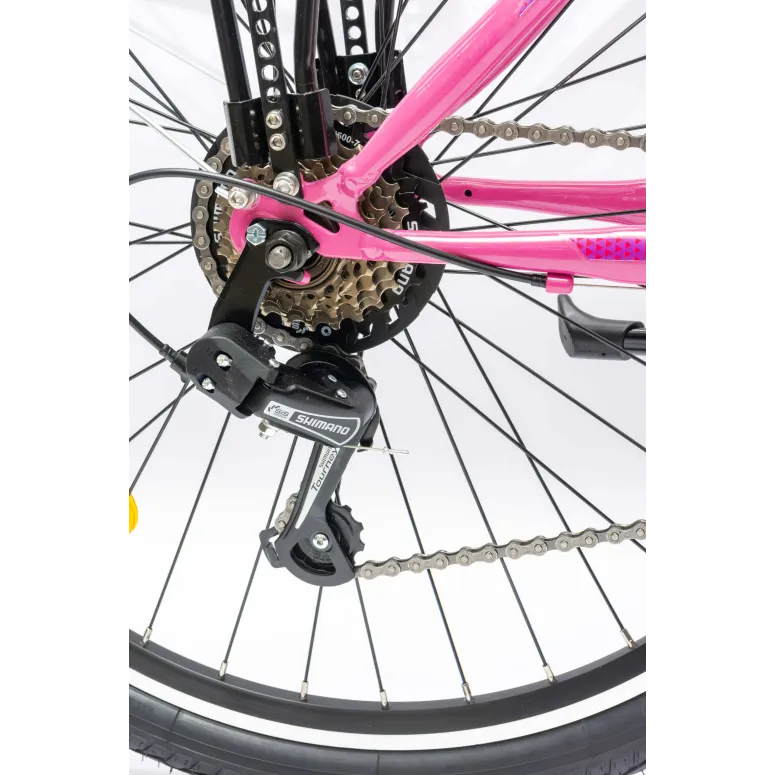 Rower Damski Miejski 26" Dziewczęcy SHIMANO Bagażnik Oświetlenie Stopka