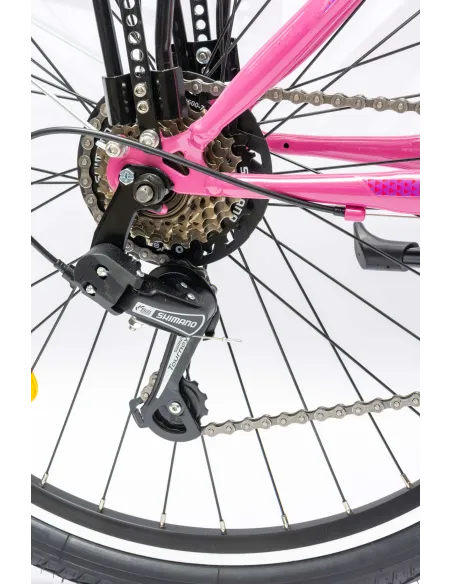 Rower Damski Miejski 26" Dziewczęcy SHIMANO Bagażnik Oświetlenie Stopka