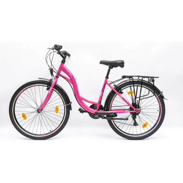 Rower Damski Miejski 26" Dziewczęcy SHIMANO Bagażnik Oświetlenie Stopka