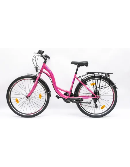 Rower Damski Miejski 26" Dziewczęcy SHIMANO Bagażnik Oświetlenie Stopka