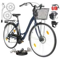 Rower Damski Miejski 28" SHIMANO Aluminium Tarcze Bagażnik Błotniki Stopka