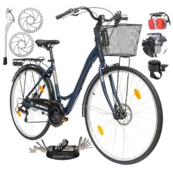 Rower Damski Miejski 28" SHIMANO Aluminium Tarcze Bagażnik Błotniki Stopka