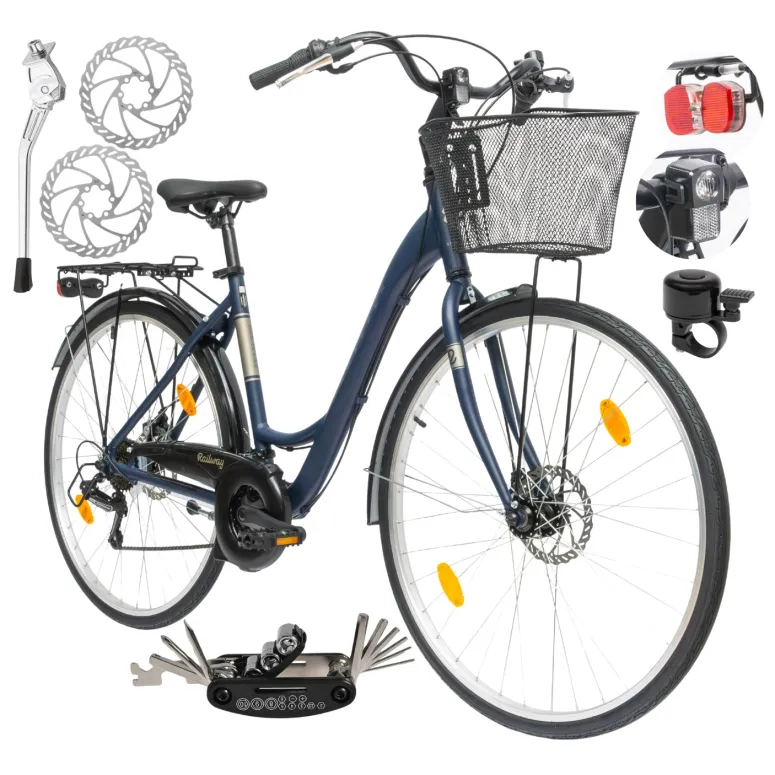 Rower Damski Miejski 28" SHIMANO Aluminium Tarcze Bagażnik Błotniki Stopka