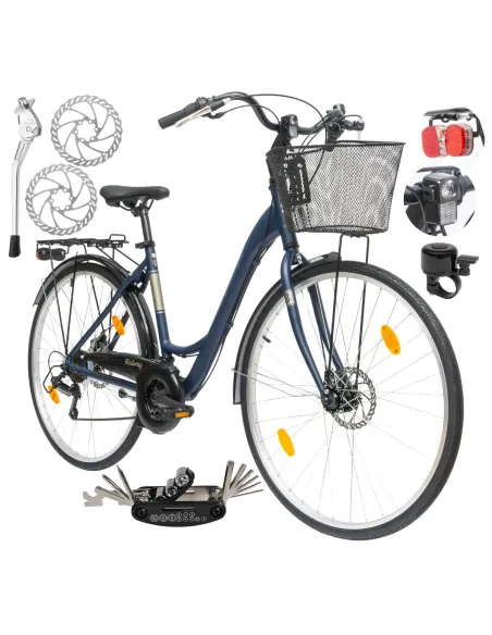 Rower Damski Miejski 28" SHIMANO Aluminium Tarcze Bagażnik Błotniki Stopka
