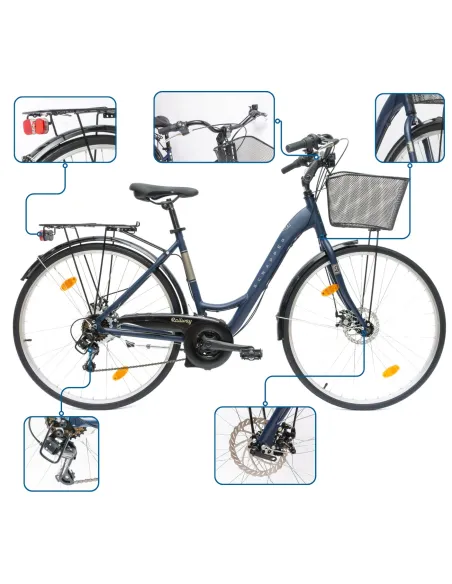 Rower Damski Miejski 28" SHIMANO Aluminium Tarcze Bagażnik Błotniki Stopka