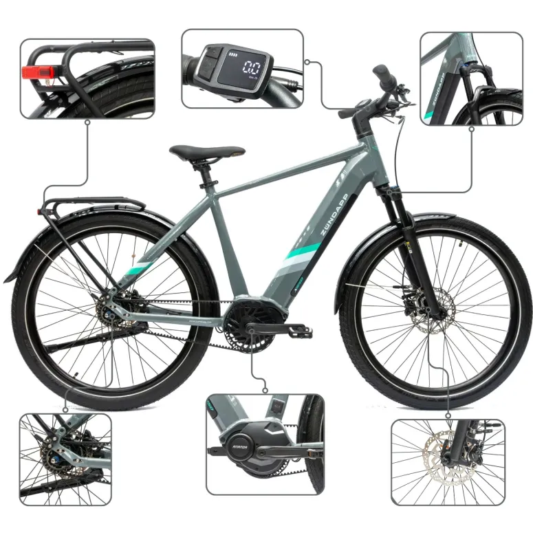 Rower Elektryczny Męski Miejski 27,5" SHIMANO Nexus LCD 250W Aplikacja