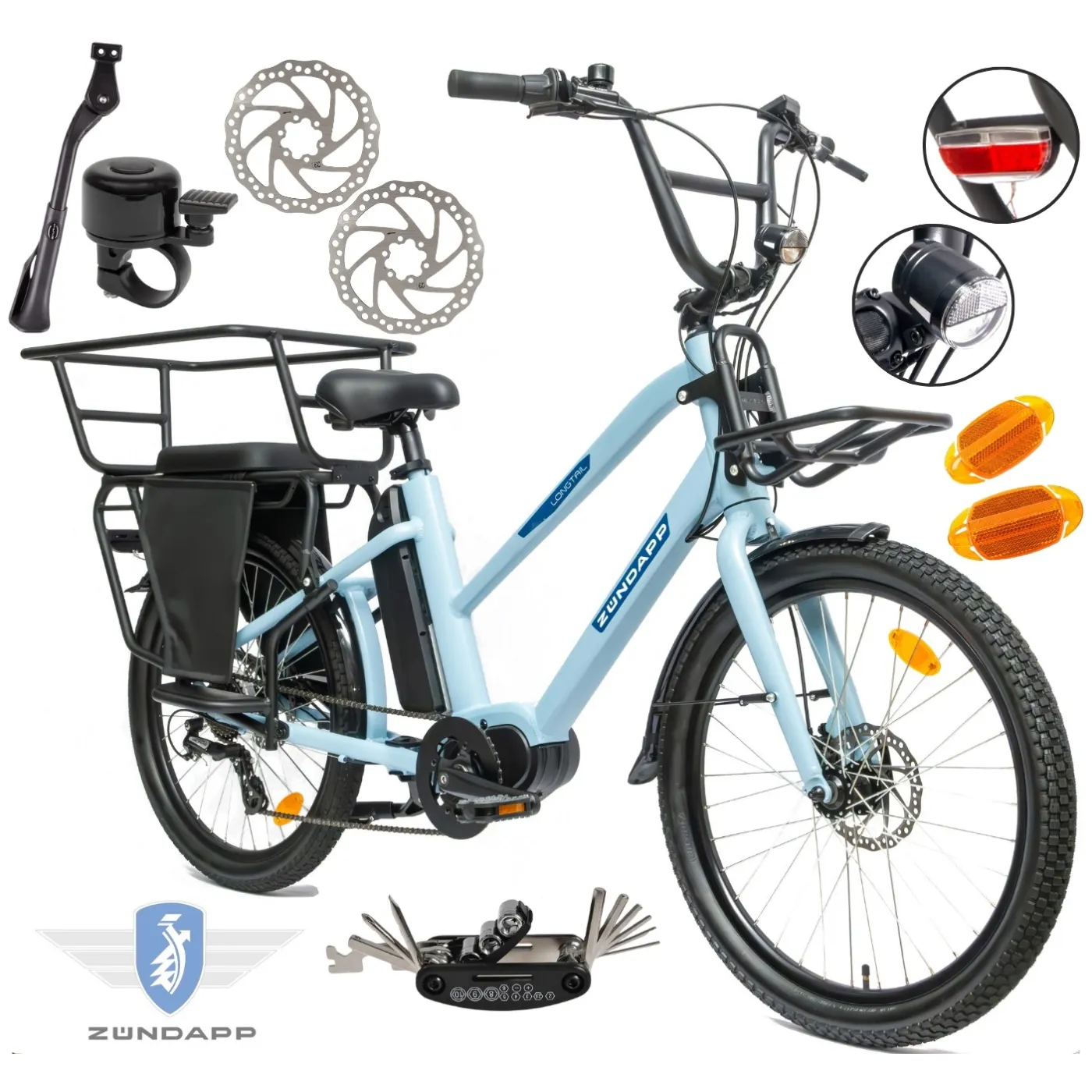 Rower Elektryczny Damski Męski Miejski Cargo 24" SHIMANO Hydraulika 250 W