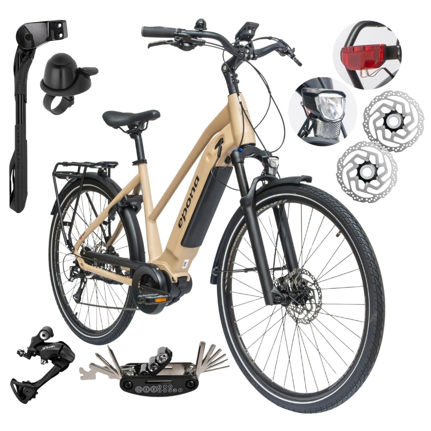 Rower Elektryczny Damski Trekkingowy 28" SHIMANO Hydraulika 250 W LCD Amory