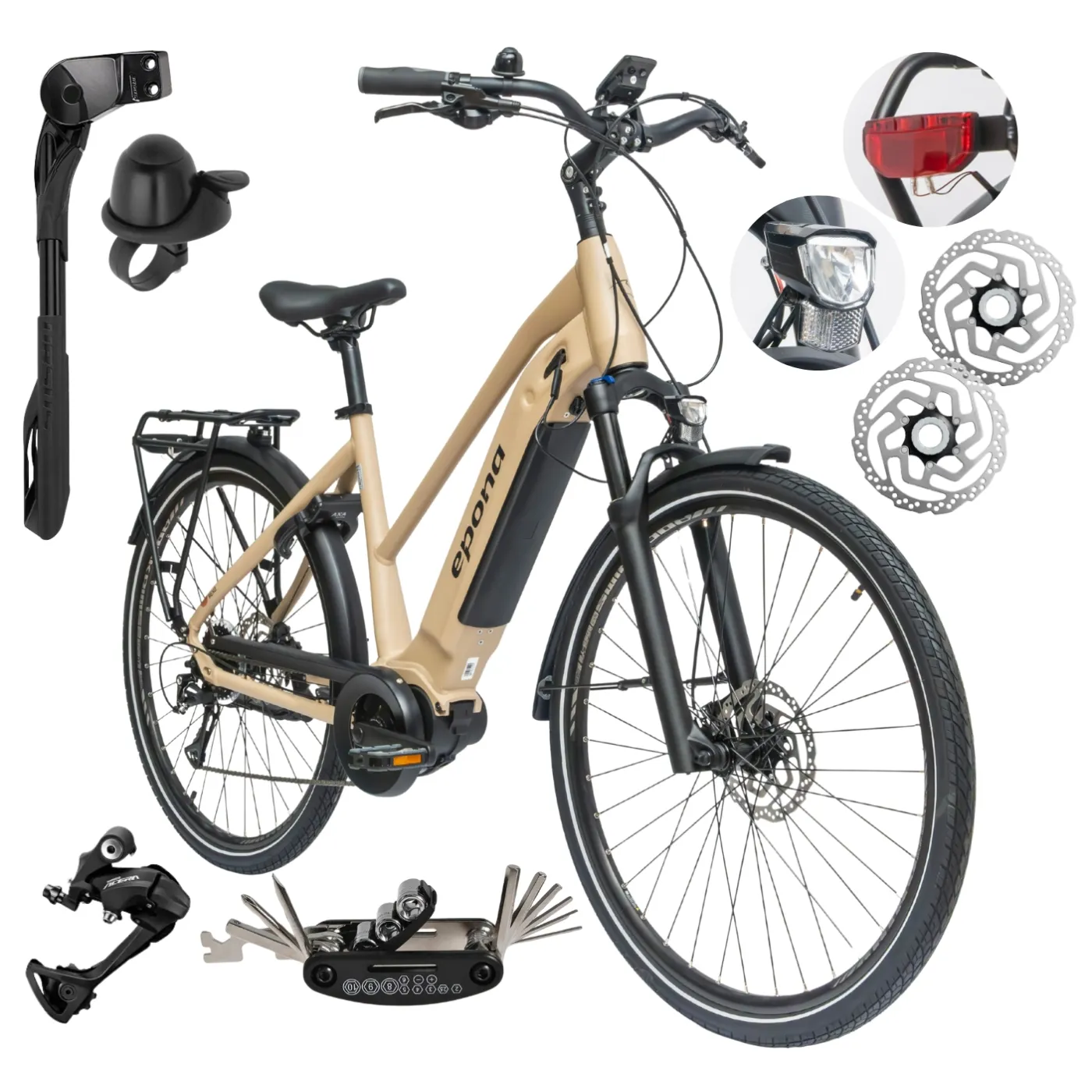 Rower Elektryczny Damski Trekkingowy 28" SHIMANO Hydraulika 250 W LCD Amory