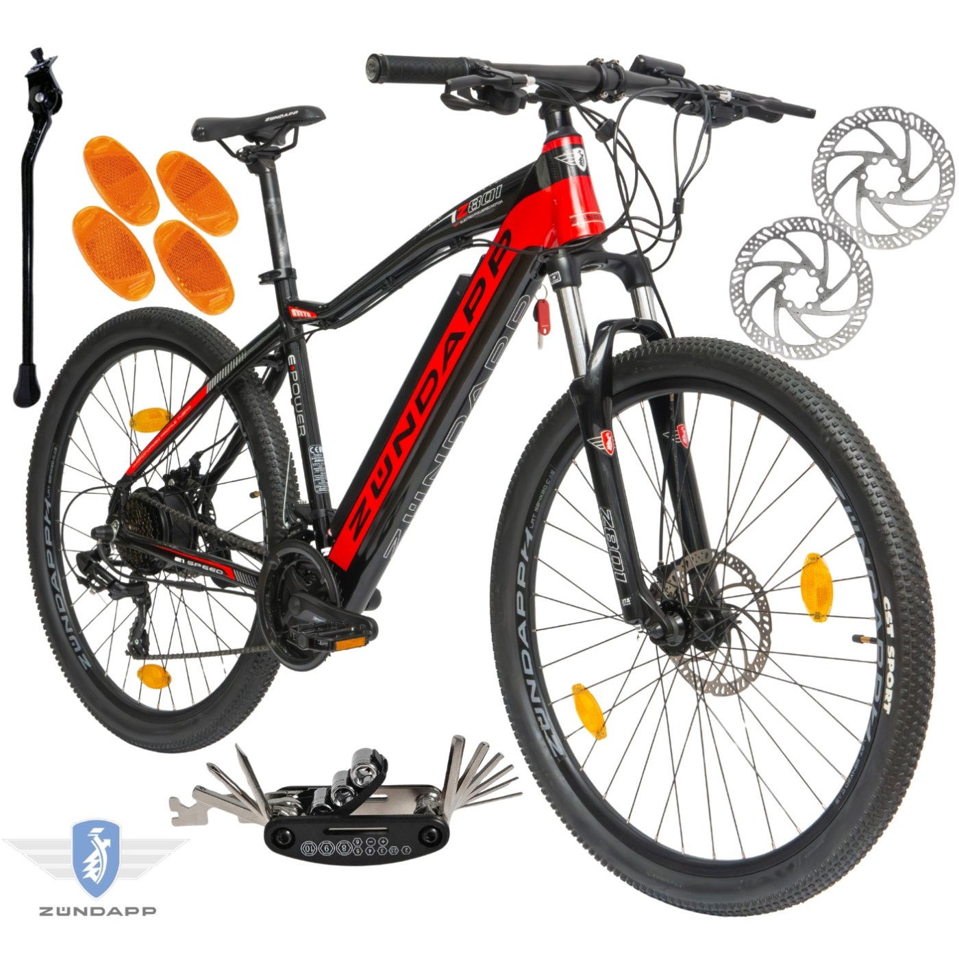 Rower Elektryczny Męski Damski Górski 27,5" SHIMANO Tarcze MTB LCD 250 W